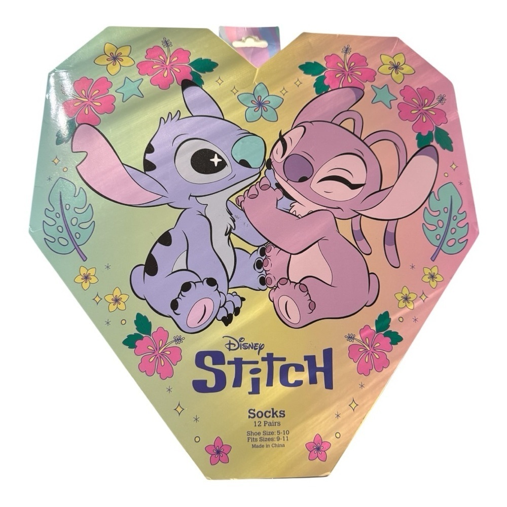 Disney Stitch 12-Pair Sock Gift Set – Women’s Sizes 9-11